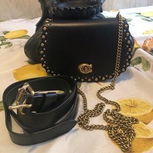 Coach NWT Saddle Belt Bag with Rivets 76263